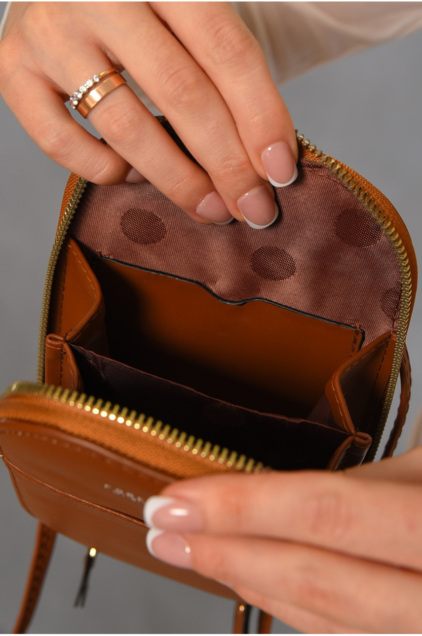 Клатч жіночий з екошкіри коричневого кольору 317-3 193647