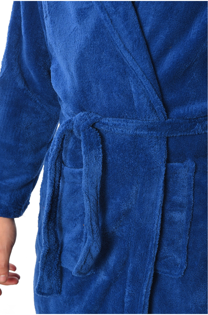 Халат чоловічий махровий синього кольору 7711 193670 Халат чоловічий махровий синього кольору 7711 193670