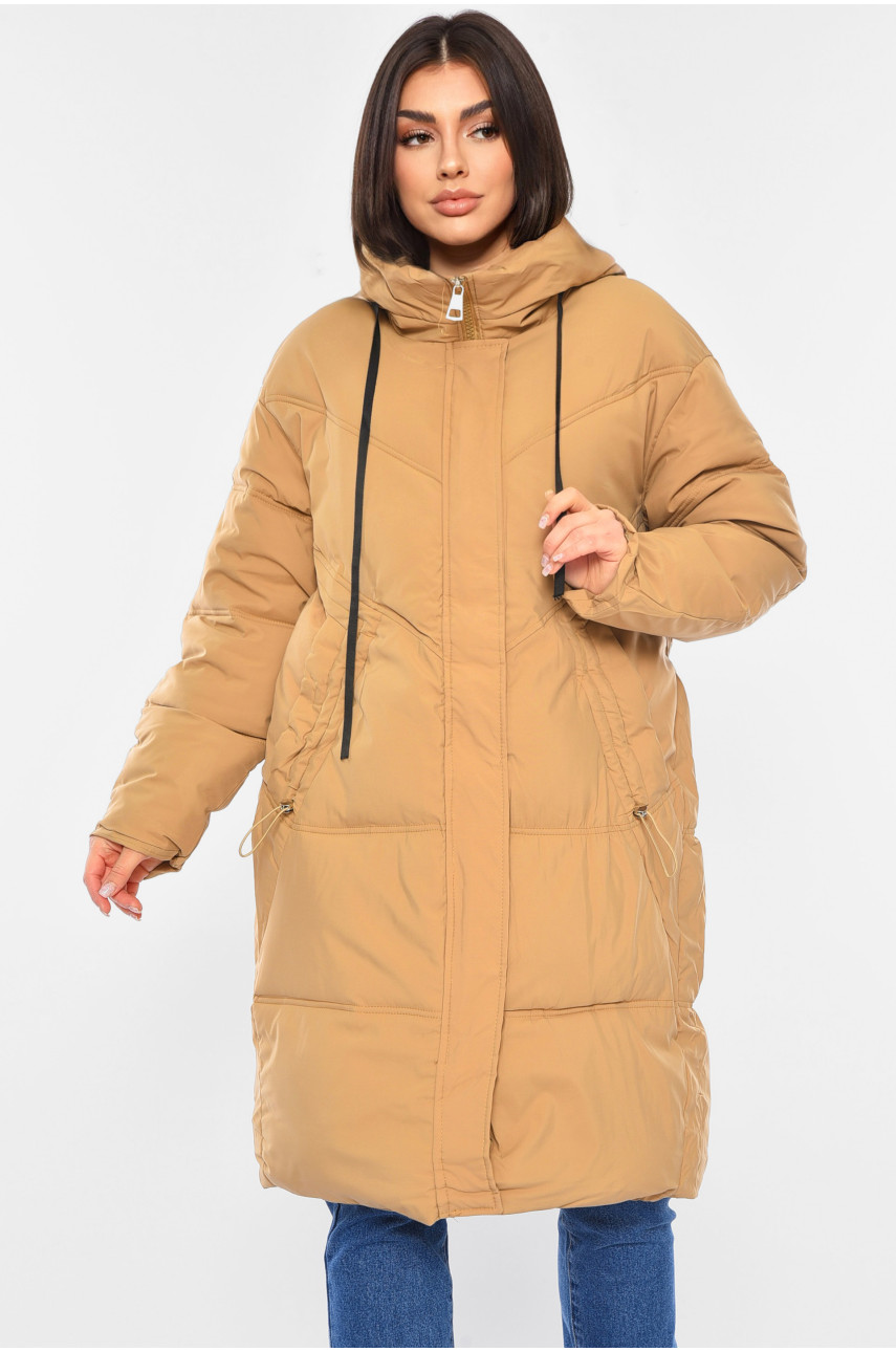 Куртка жіноча зимова бежевого кольору 8801 193689