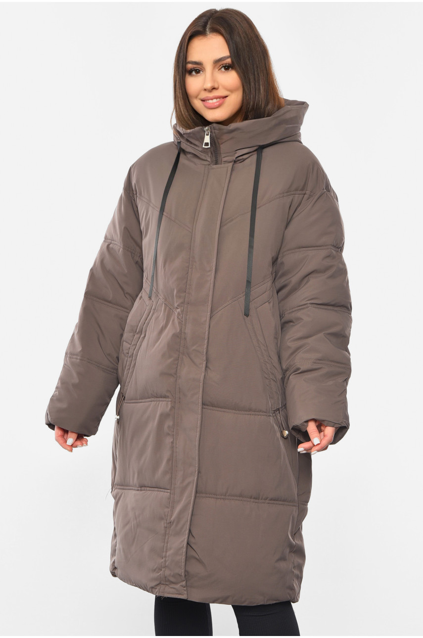 Куртка жіноча зимова кольору мокко 8801 193694 Куртка жіноча зимова кольору мокко 8801 193694