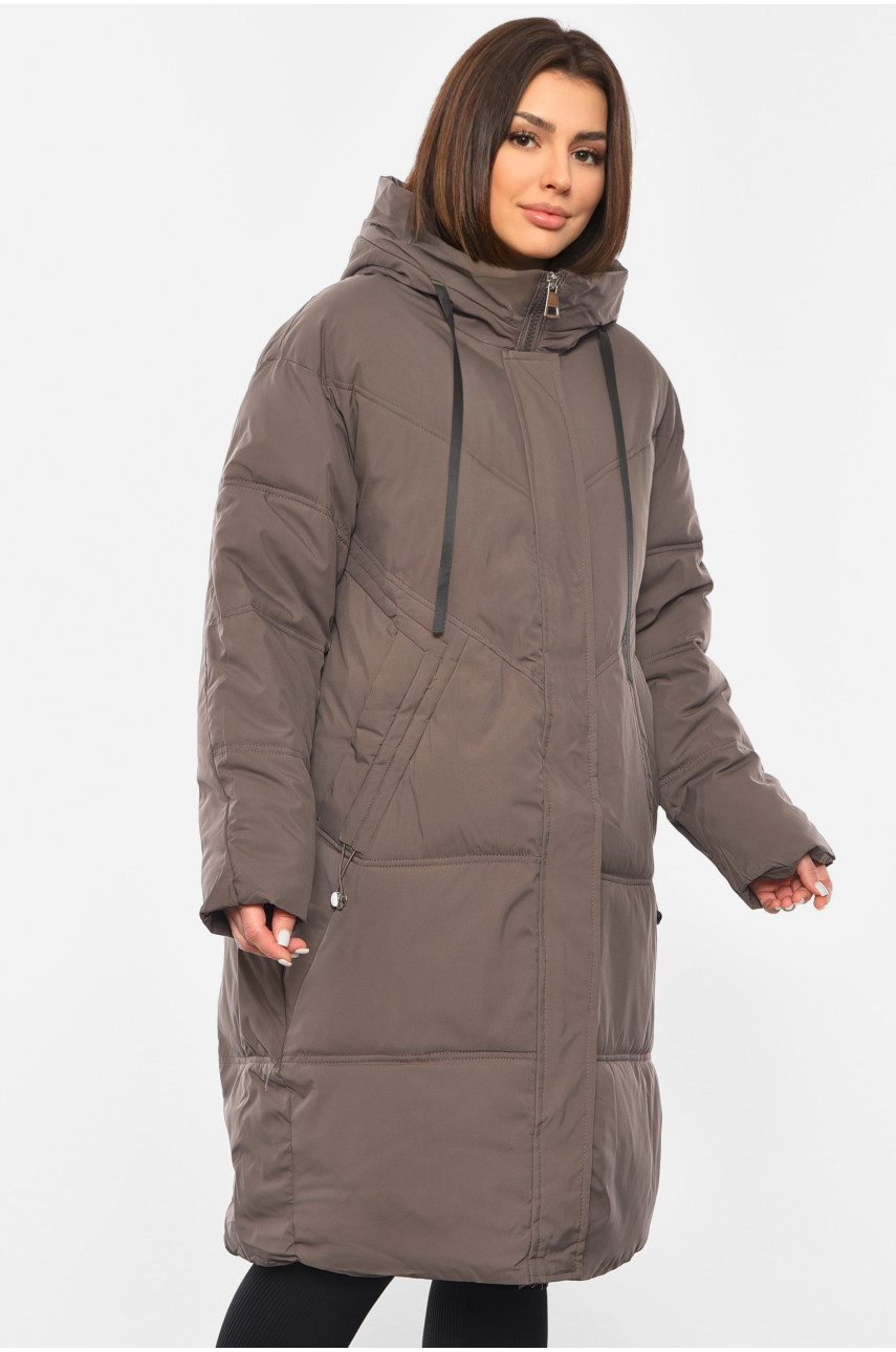 Куртка жіноча зимова кольору мокко 8801 193694 Куртка жіноча зимова кольору мокко 8801 193694