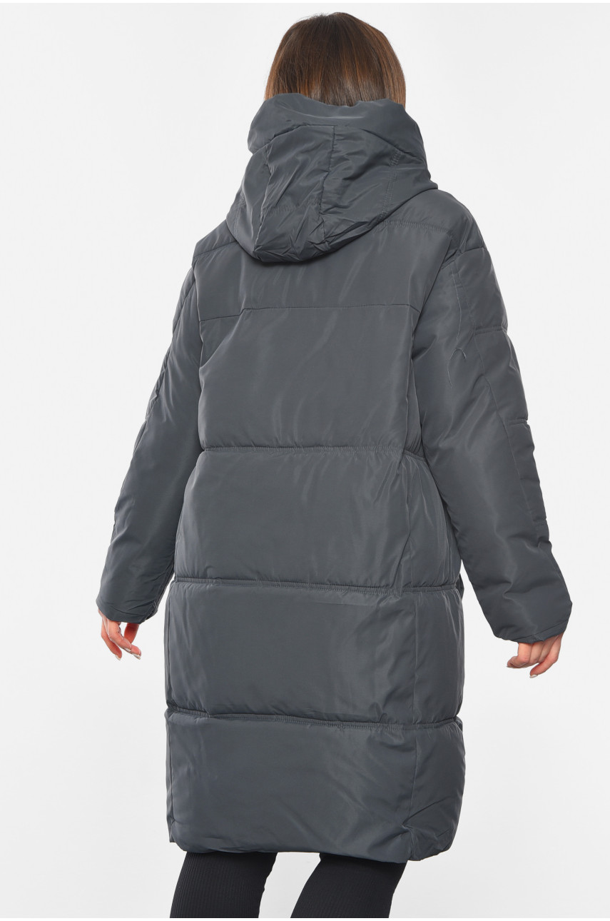 Куртка жіноча зимова темно-сірого кольору 8801 193696 Куртка жіноча зимова темно-сірого кольору 8801 193696