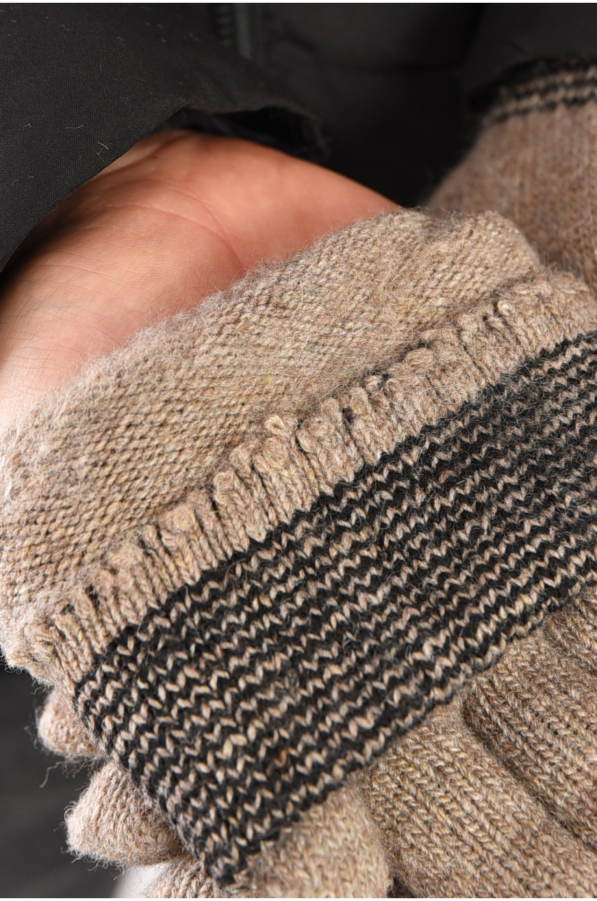 Рукавички чоловічі акрилові утеплені бежевого кольору 8230 193698