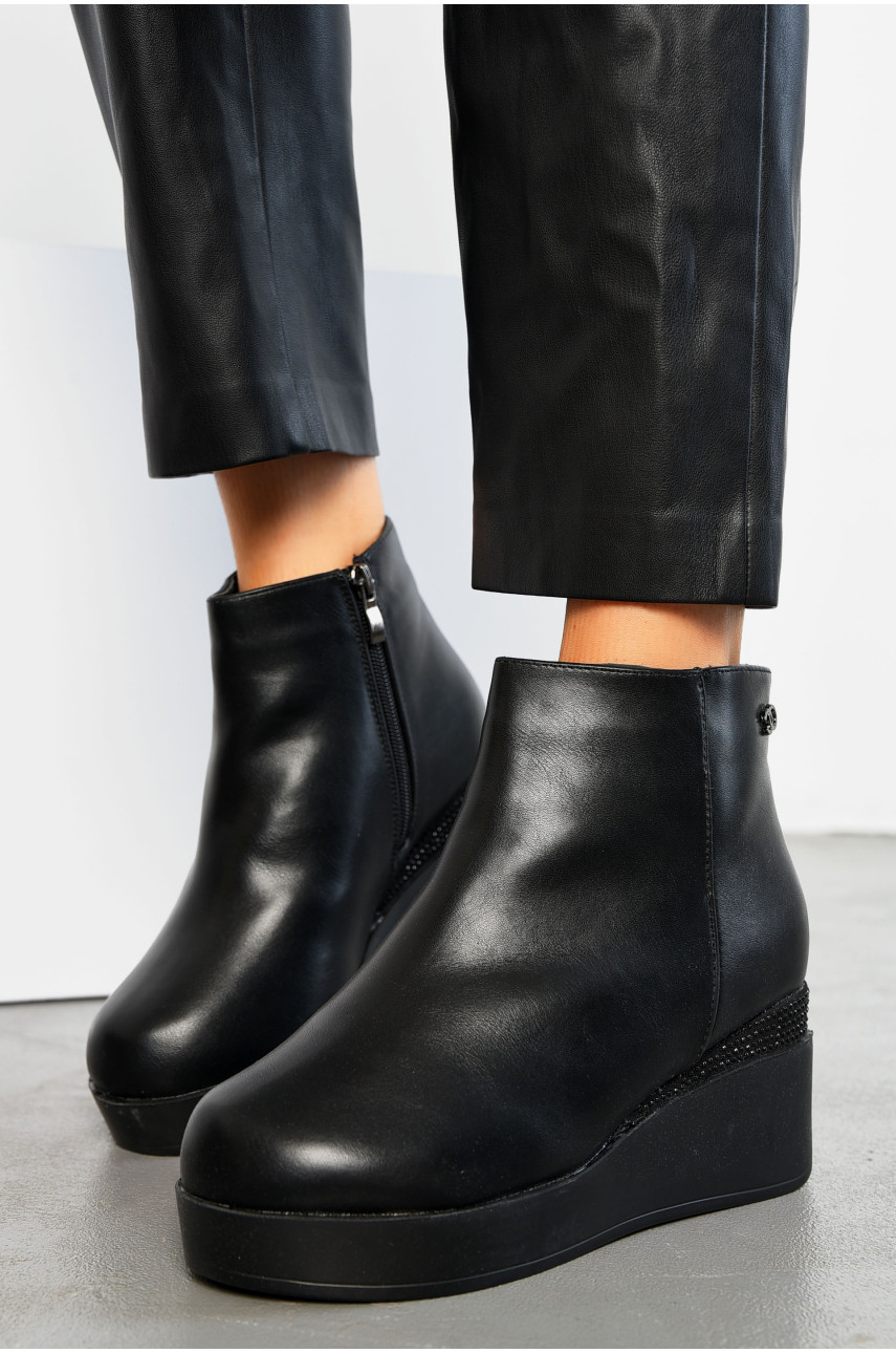 Ботинки женские зима чорного цвета на меху 1966031 193702