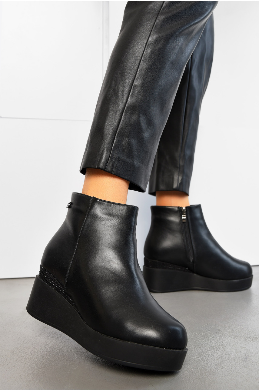 Ботинки женские зима чорного цвета на меху 1966031 193702