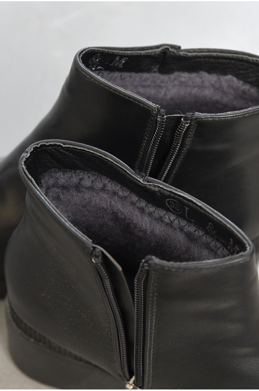 Ботинки женские зима чорного цвета на меху 1966031 193702