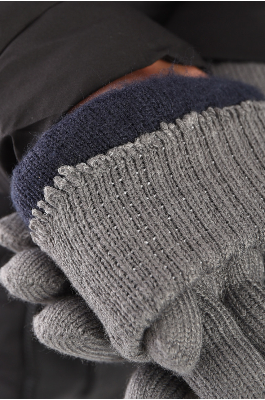 Перчатки мужские акриловые утепленные серого цвета 8202 193713 Перчатки мужские акриловые утепленные серого цвета 8202 193713