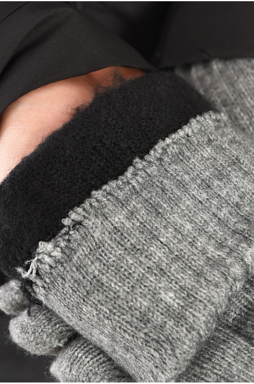 Рукавички чоловічі акрилові утеплені сірого кольору 8202 193714