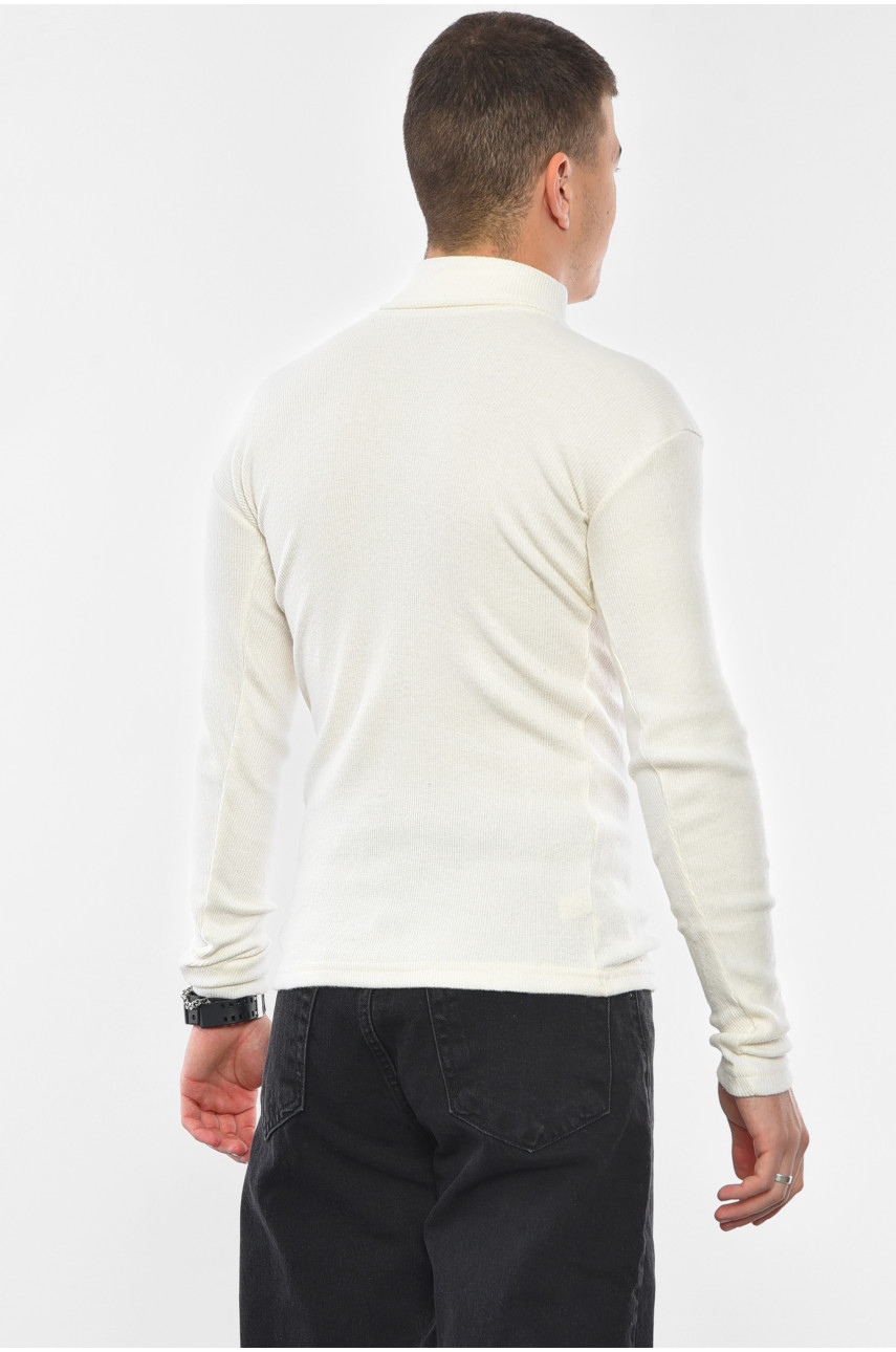 Гольф чоловічий однотонний білого кольору 193729 Гольф чоловічий однотонний білого кольору 193729