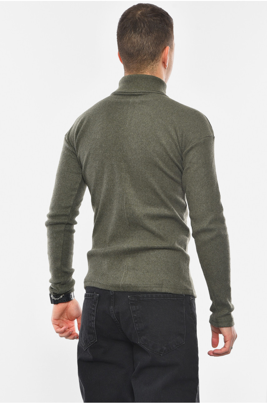 Гольф чоловічий однотонний кольору хакі 193730