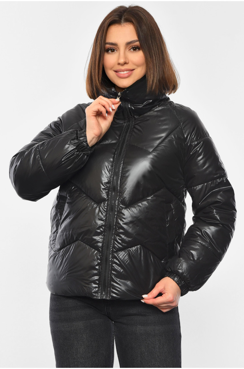 Куртка жіноча демісезонна чорного кольору 116 193735
