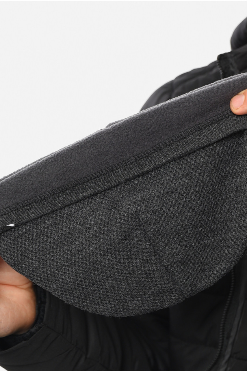 Шапка мужская на флисе серого цвета 193741