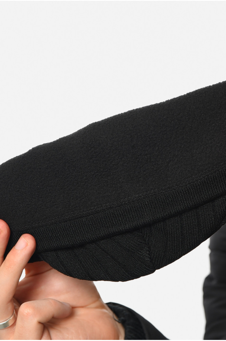 Шапка чоловіча на флісі чорного кольору 193749