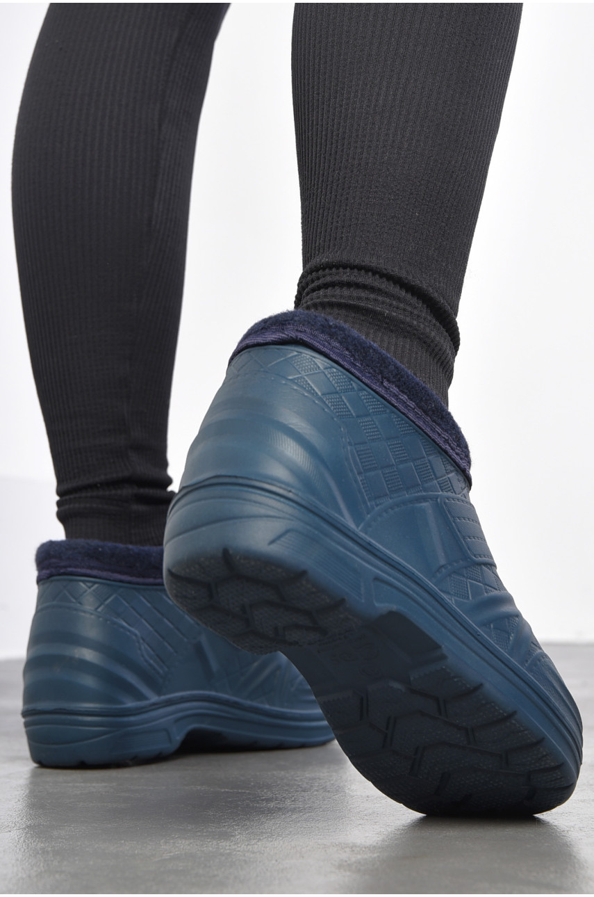 Галоши женские на меху темно-синего цвета ГП-21 193759