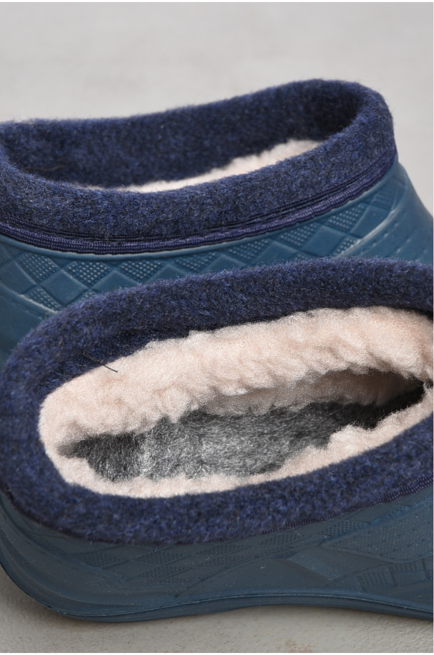 Галоши женские на меху темно-синего цвета ГП-21 193759