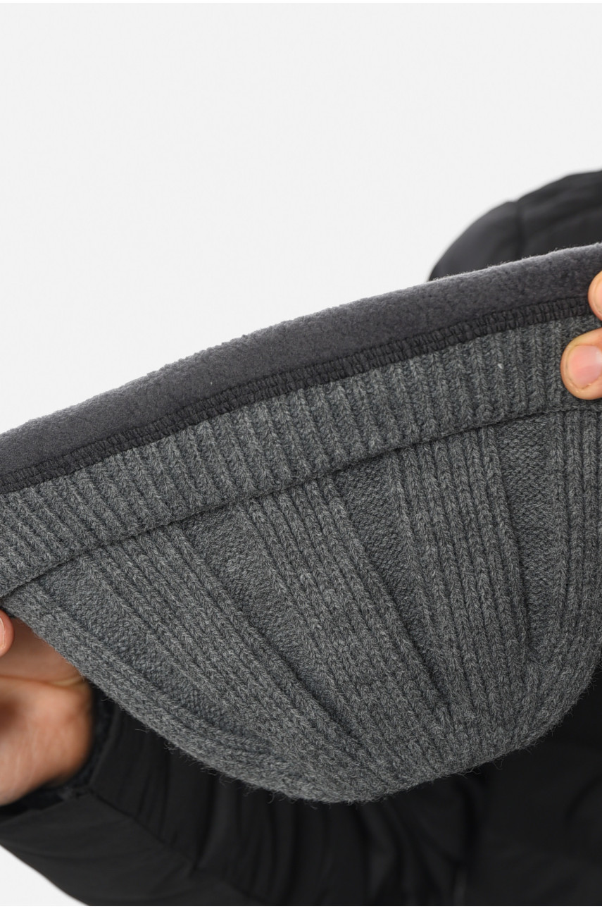 Шапка мужская на флисе серого цвета 193765