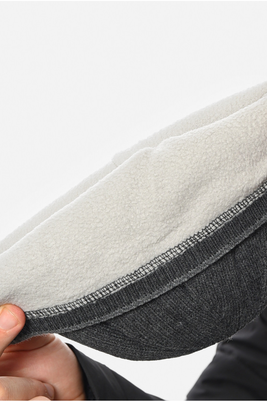 Шапка мужская на флисе серого цвета 193773