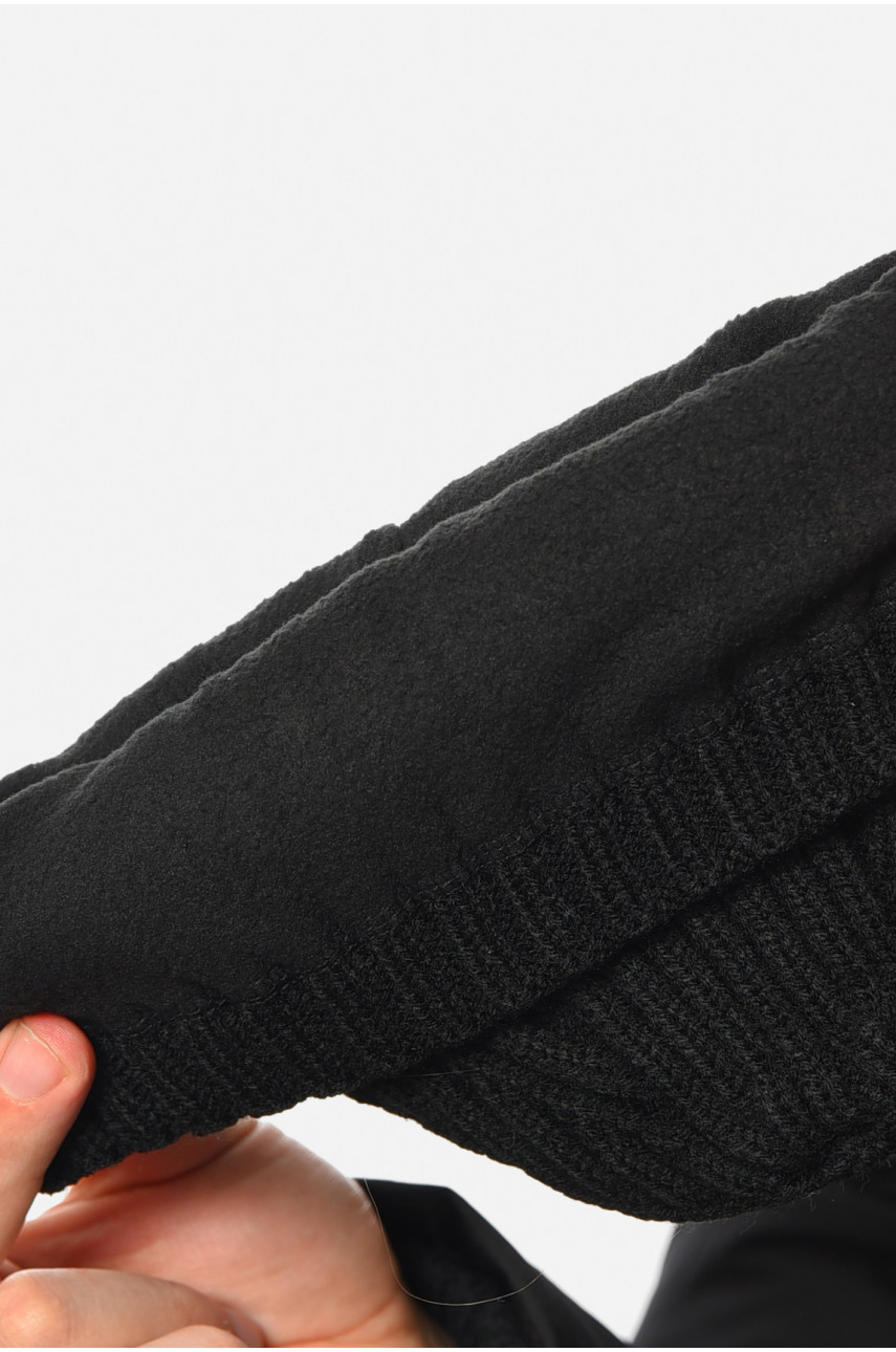 Шапка чоловіча на флісі чорного кольору 193779