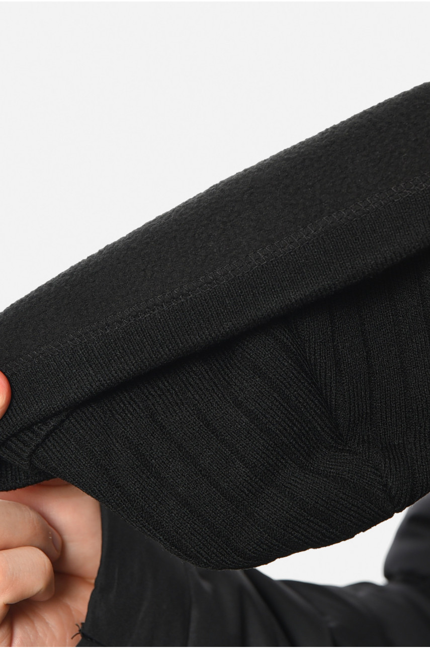 Шапка чоловіча на флісі чорного кольору 193786