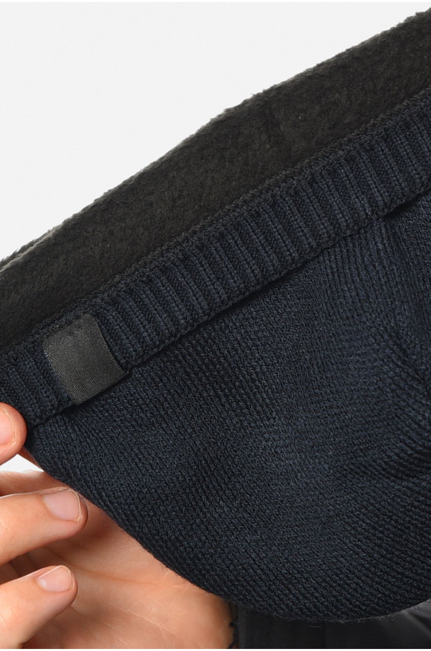 Шапка чоловіча на флісі темно-синього кольору 193788