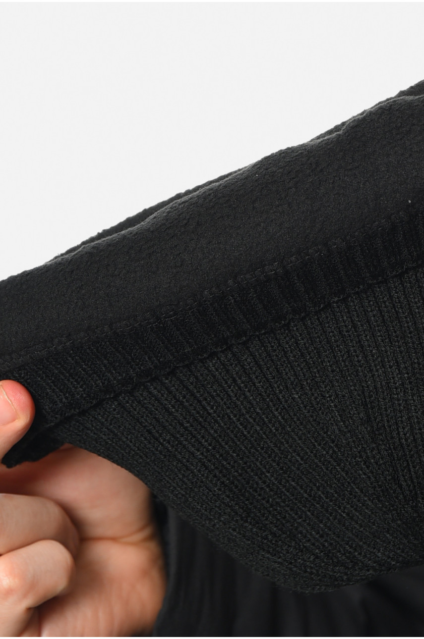 Шапка мужская на флисе черного цвета 193790