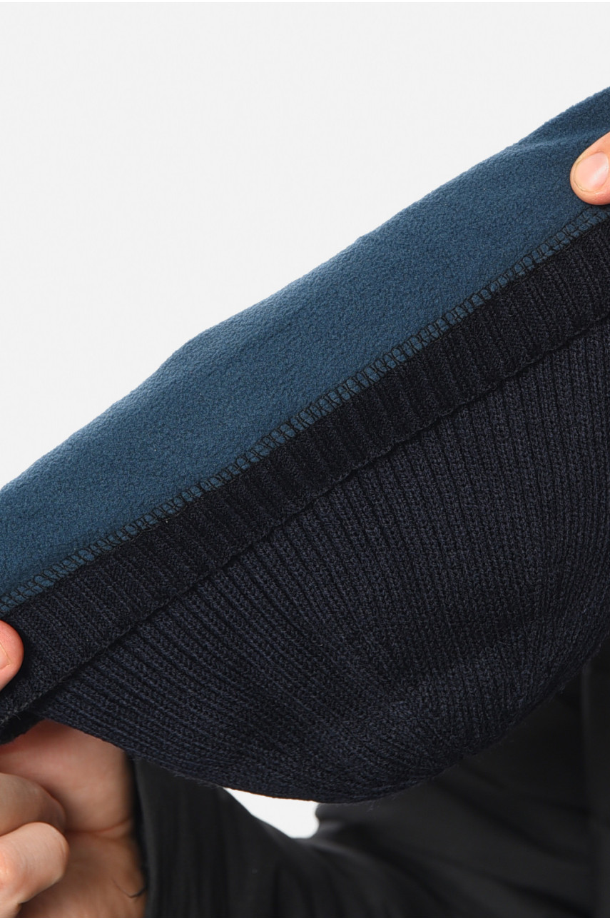 Шапка мужская на флисе темно-синего цвета 193792