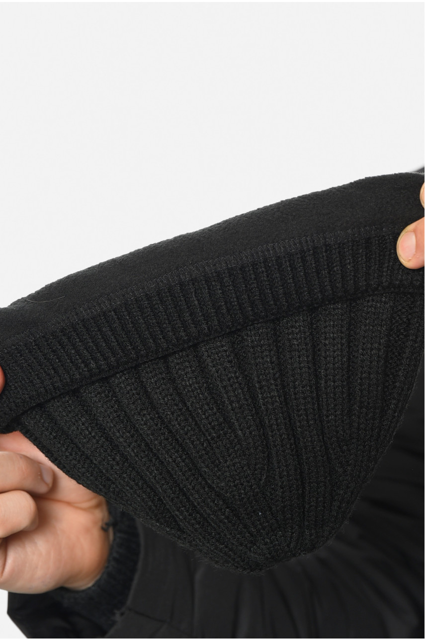 Шапка чоловіча на флісі чорного кольору 193793