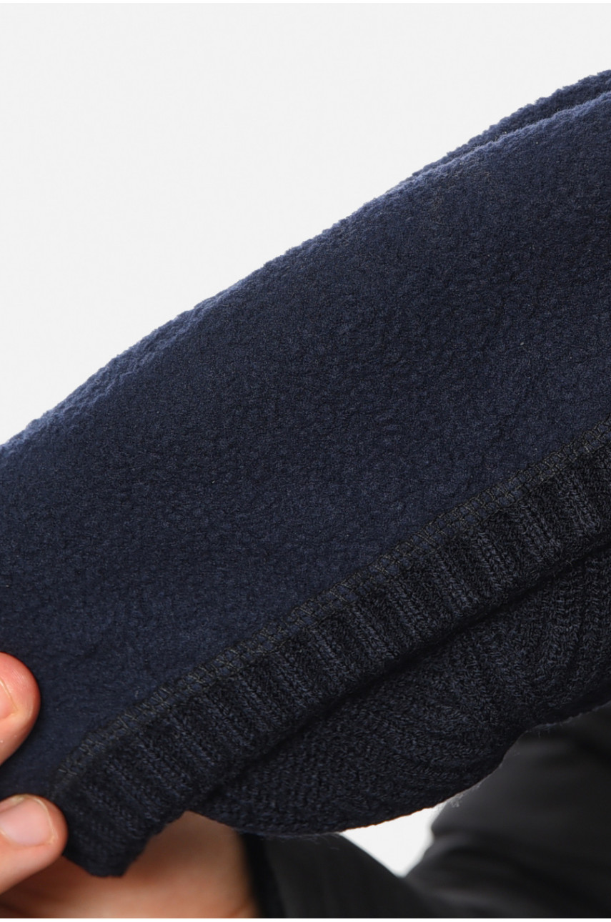 Шапка чоловіча на флісі темно-синього кольору 193797 Шапка чоловіча на флісі темно-синього кольору 193797