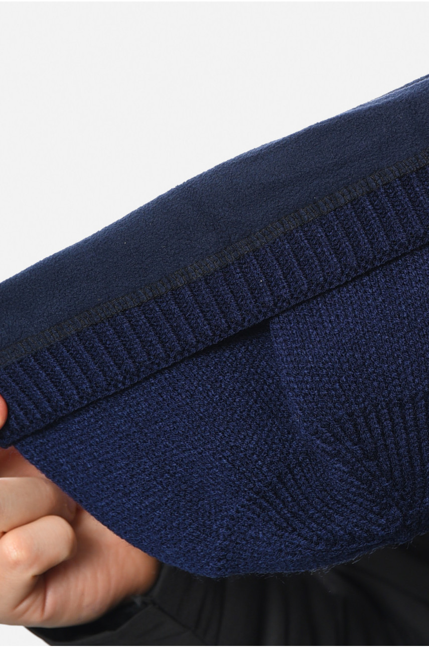 Шапка чоловіча на флісі синього кольору 193799