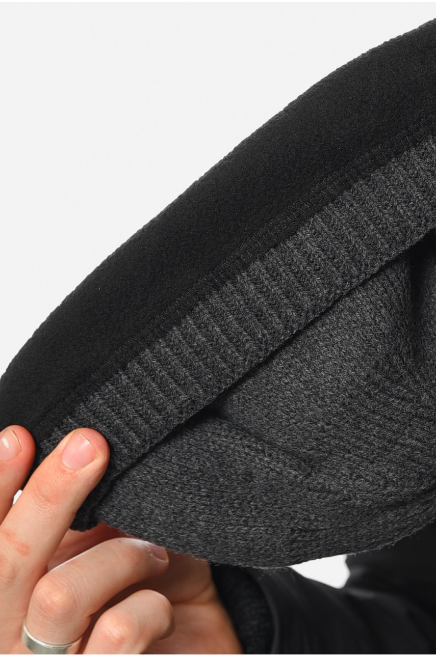 Шапка мужская на флисе серого цвета 193800 Шапка мужская на флисе серого цвета 193800