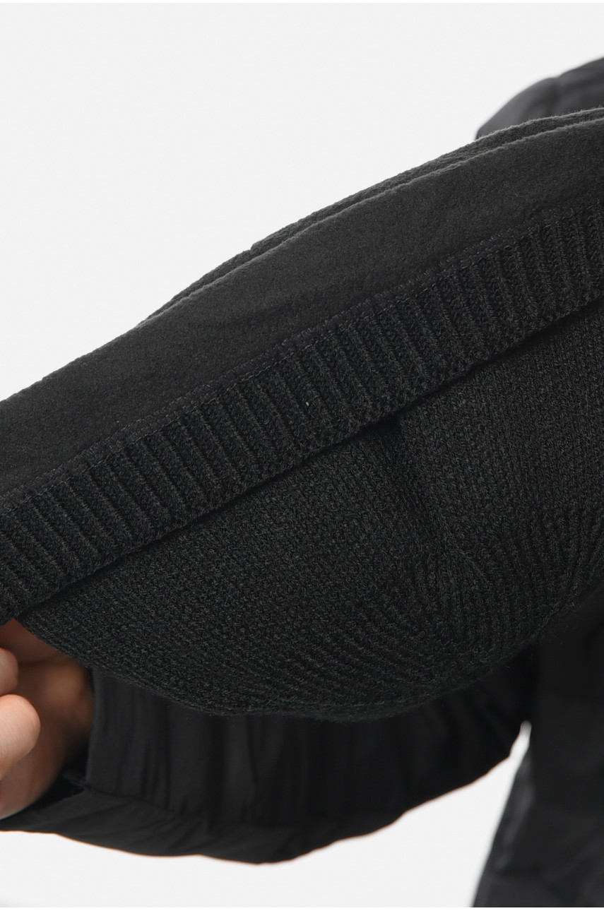 Шапка чоловіча на флісі чорного кольору 193801
