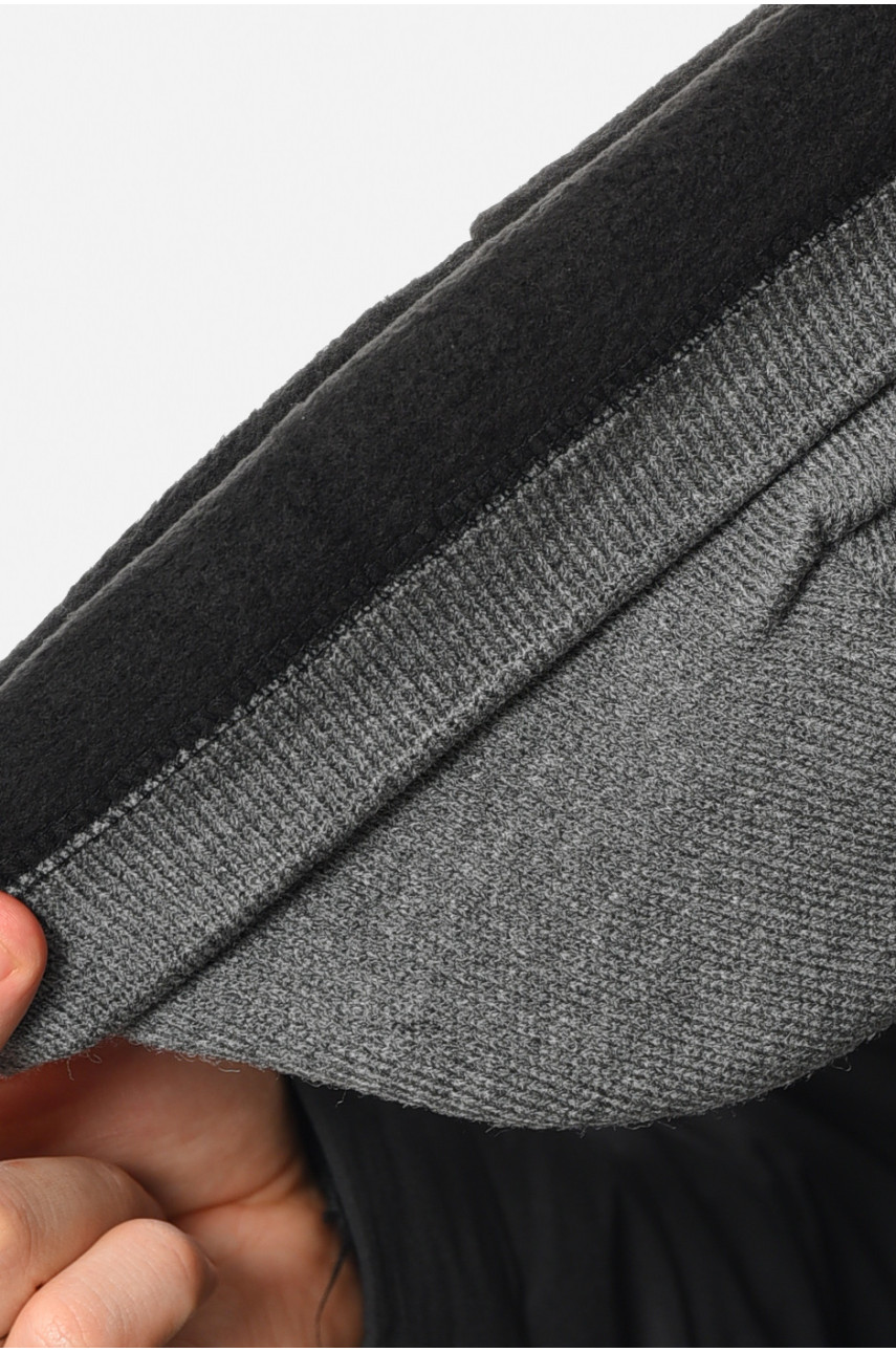 Шапка мужская на флисе серого цвета 193805