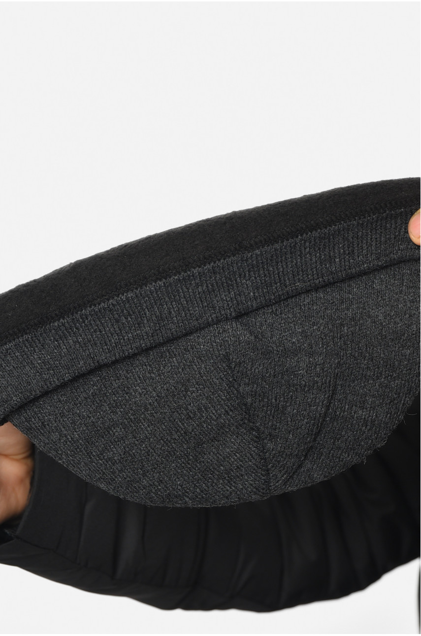 Шапка чоловіча на флісі темно-сірого кольору 193806