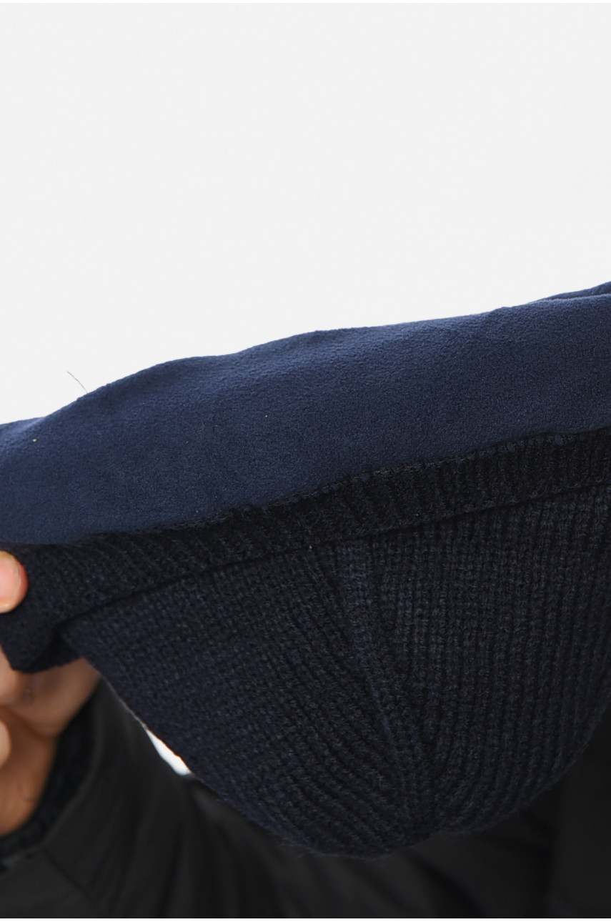 Шапка чоловіча на флісі темно-синього кольору 193809