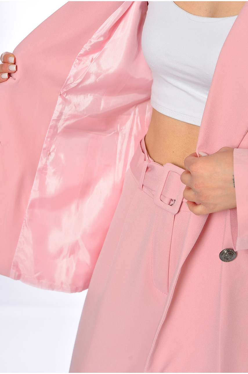 Костюм женский однотонный розового цвета 193855