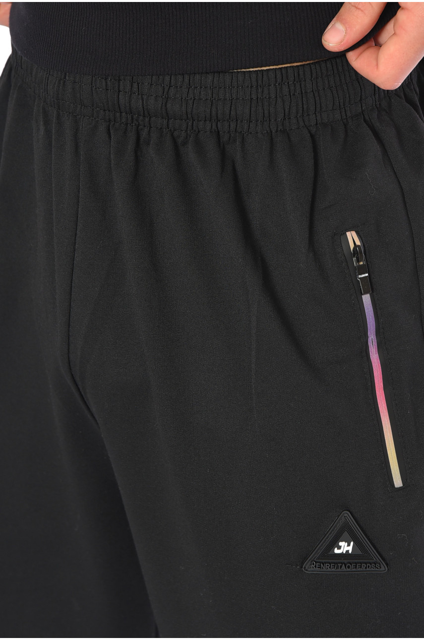 Спортивные штаны мужские черного цвета А-603 193880 Спортивные штаны мужские черного цвета А-603 193880