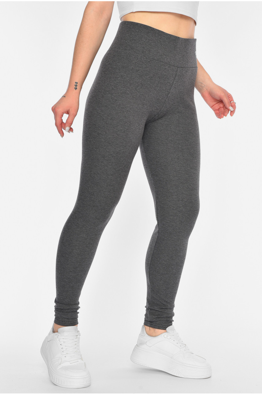 Лосины женские трикотажные полубатальные темно-серого цвета 5062-4 193889