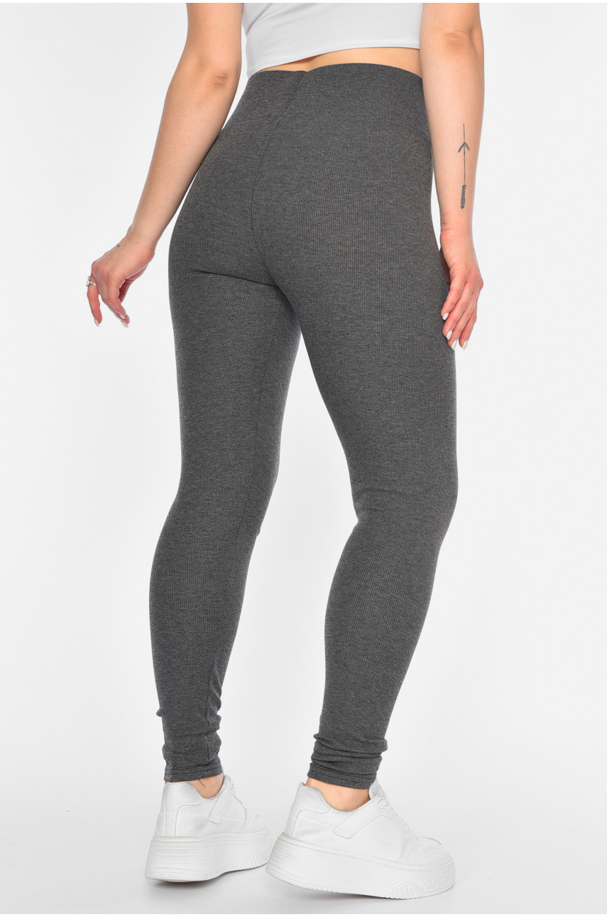Лосины женские трикотажные полубатальные темно-серого цвета 5062-4 193889