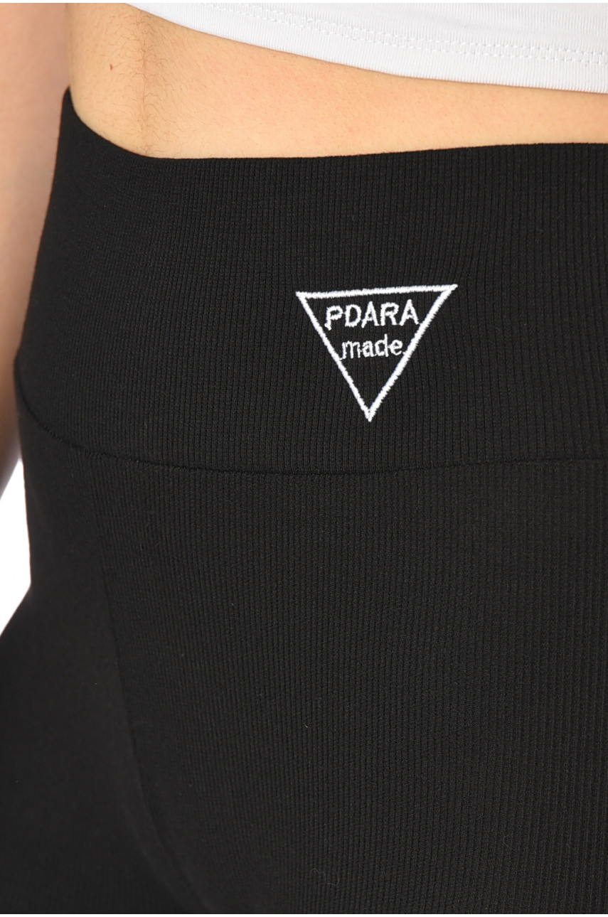 Лосины женские трикотажные черного цвета 5062-4 193893