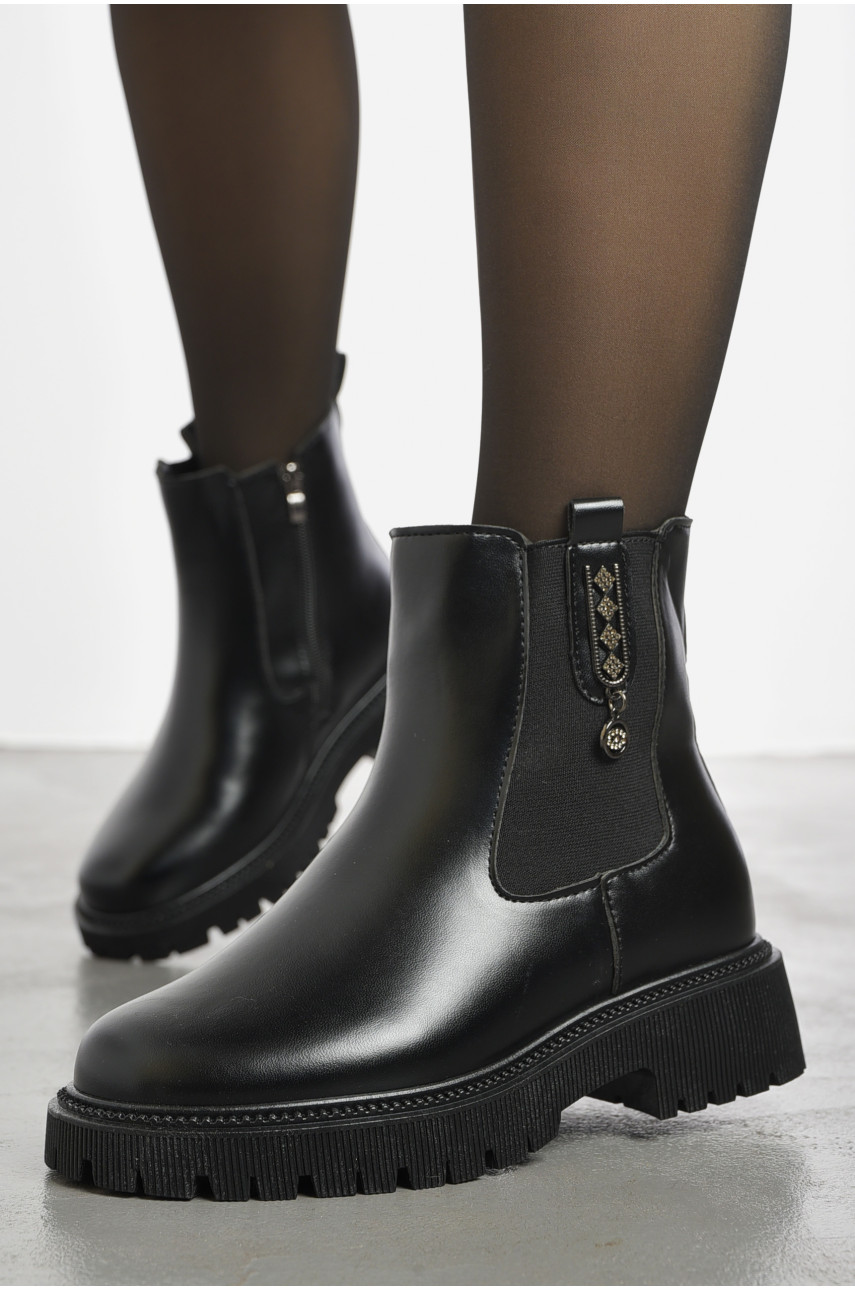 Ботинки женские зимние черного цвета на меху BY0443-1 193905