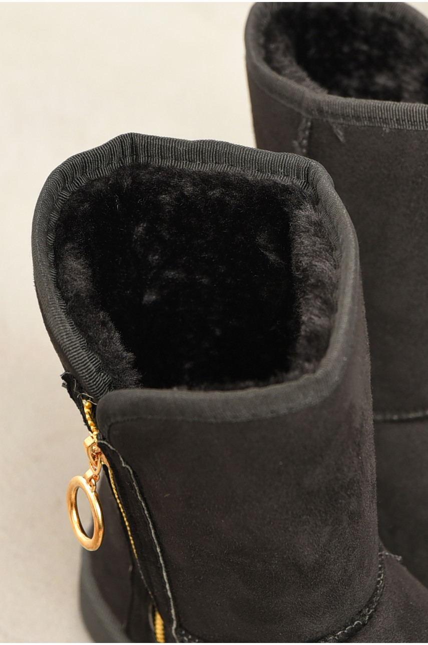 Угги женские на меху черного цвета Д-9 193927