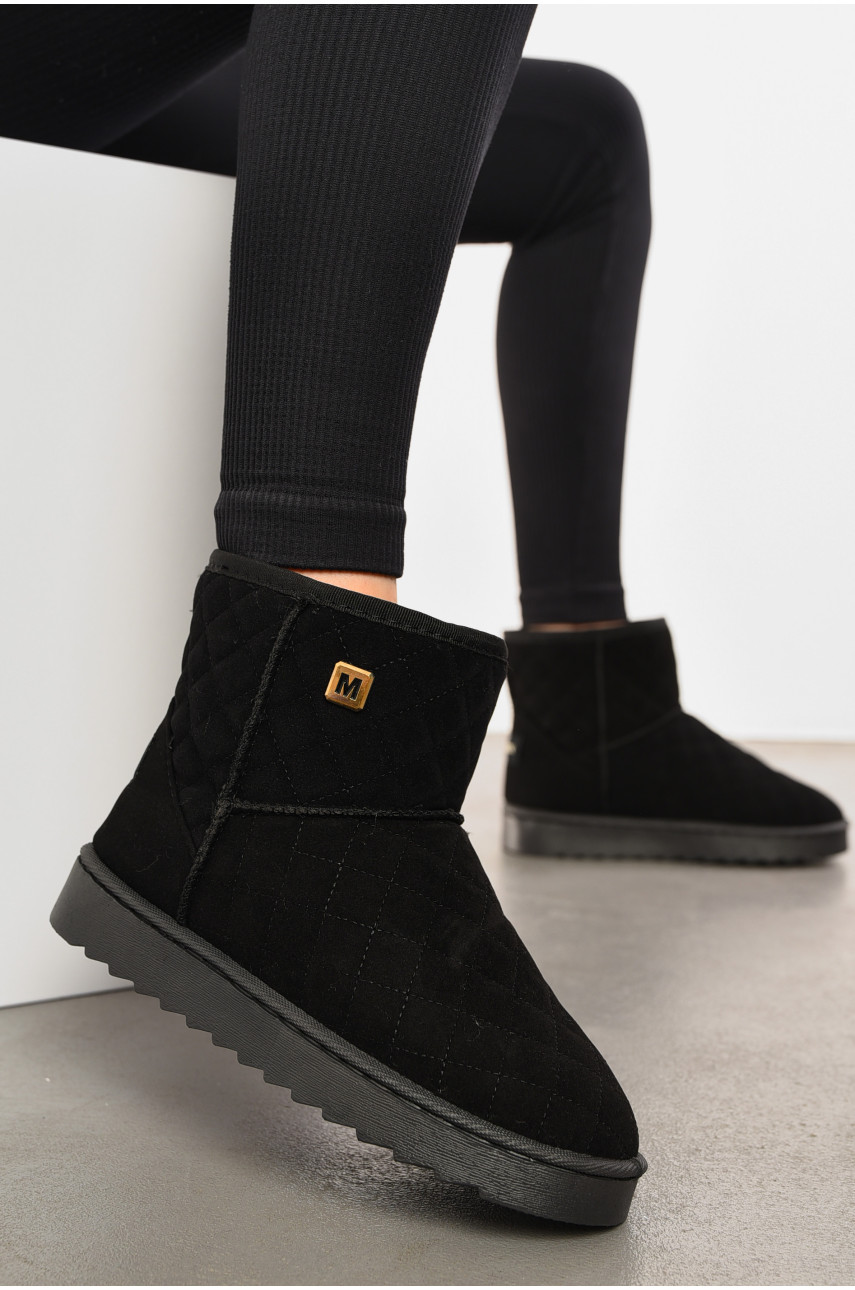 Угги женские на меху черного цвета F90 193934