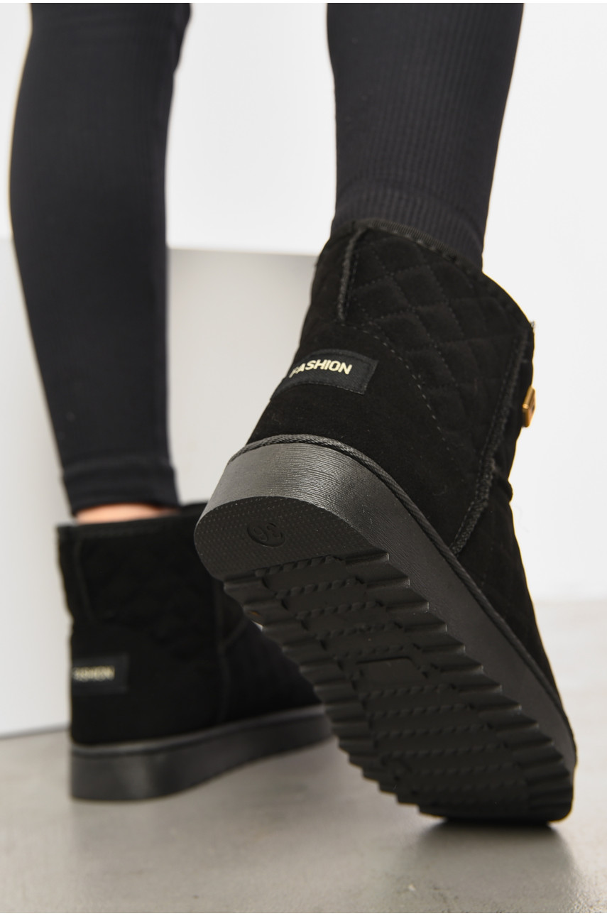 Угги женские на меху черного цвета F90 193934