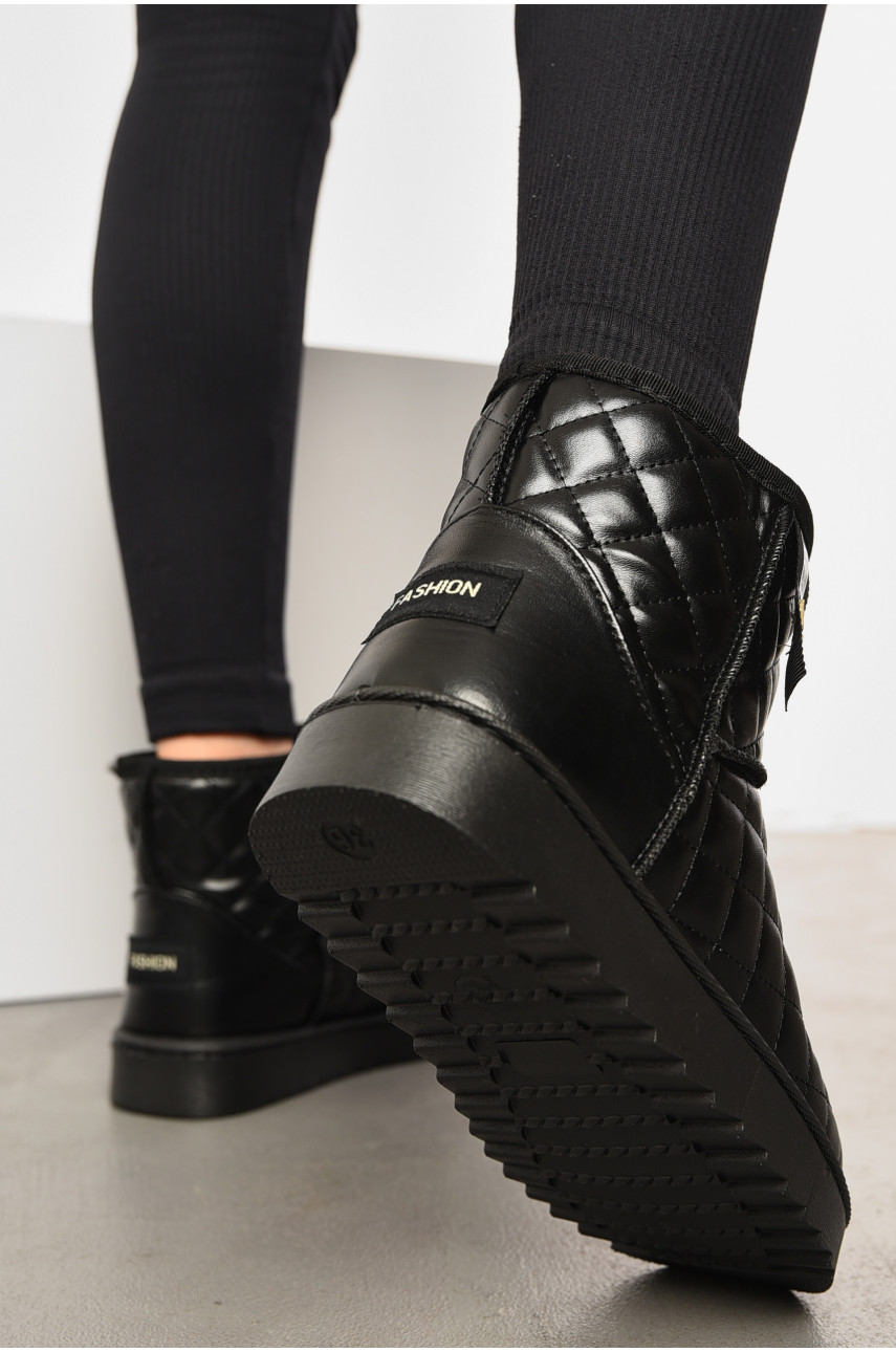 Угги женские на меху черного цвета F109 193935