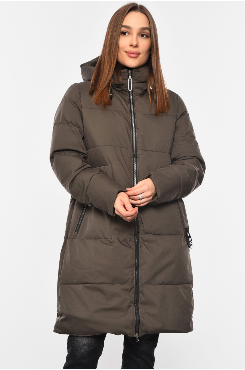 Куртка жіноча зимова темно-сірого кольору 2309 193973