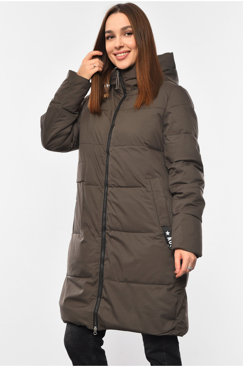 Куртка жіноча зимова темно-сірого кольору 2309 193973