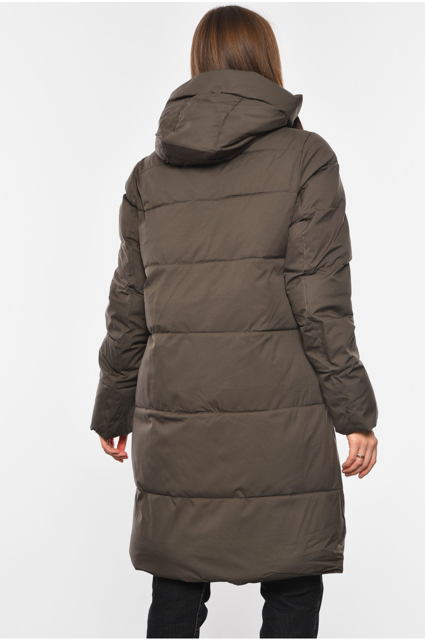 Куртка жіноча зимова темно-сірого кольору 2309 193973