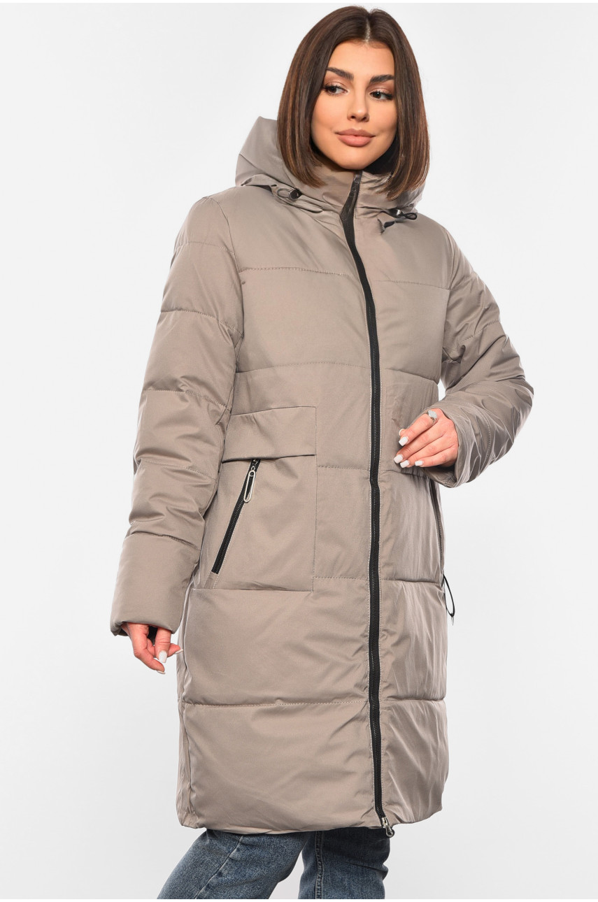 Куртка жіноча зимова мокко кольору 2309 193977 Куртка жіноча зимова мокко кольору 2309 193977