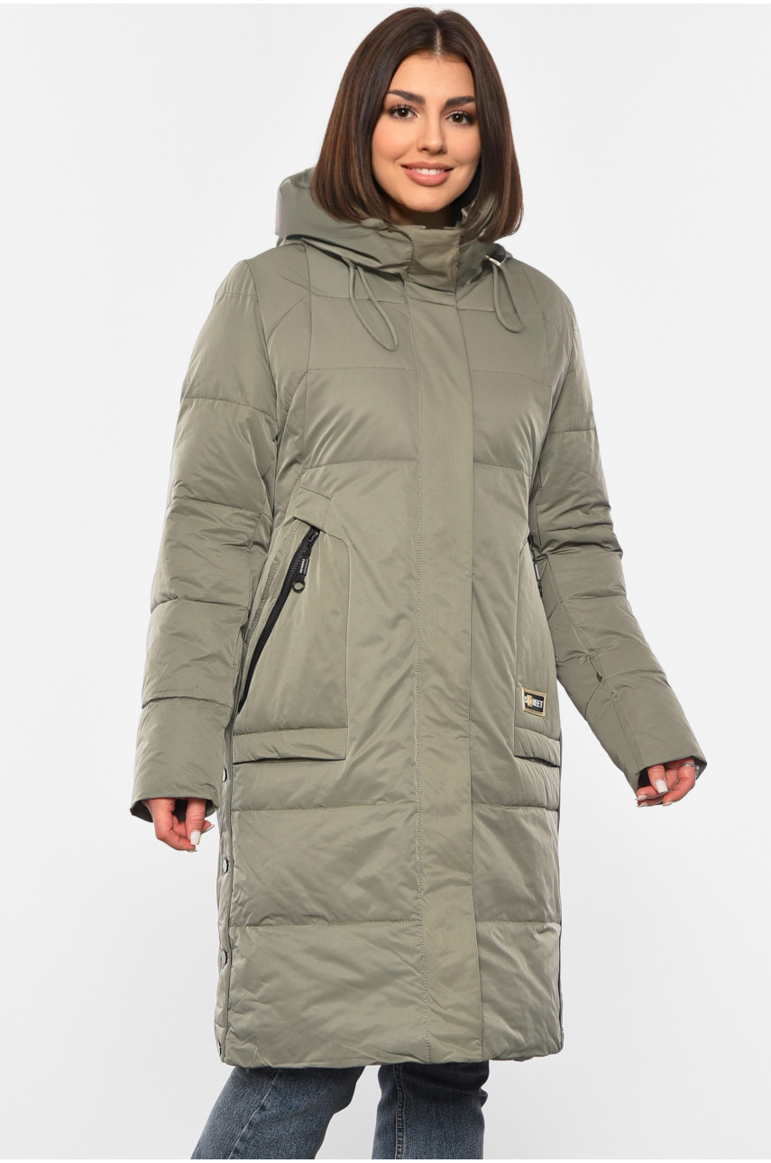 Куртка жіноча зимова оливкового кольору 320 193982
