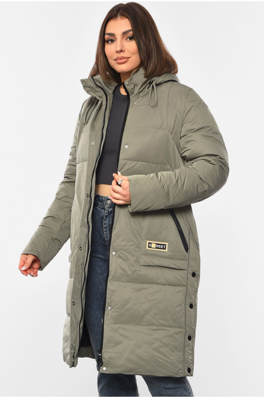 Куртка жіноча зимова оливкового кольору 320 193982